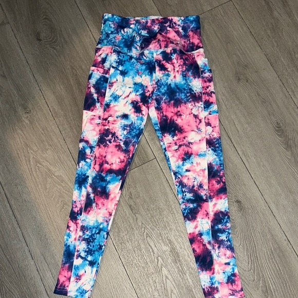 shosho Pants - Shosho Pink and Blue Tie-Dye Leggings size medium